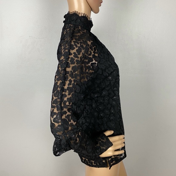 NEW SALONI BLACK LACE BLOUSE - Picture 6 of 9